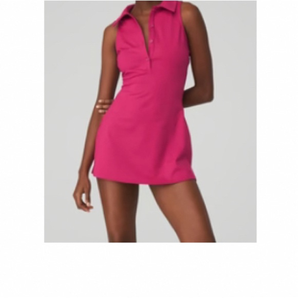 Alo Yoga Magenta Charmed Tennis Dress